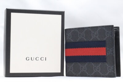 GUCCI/グッチ  二つ折り財布 メンズ GGスプリーム ニューウェブの買取り品の画像